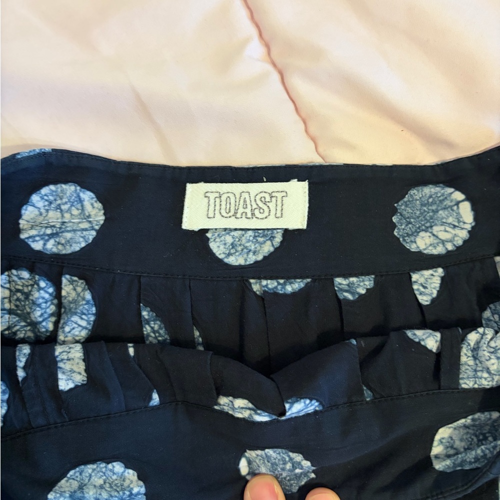 Toast Navy  Maxi Skirt with White Polka Dot Print - Picture 4 of 8